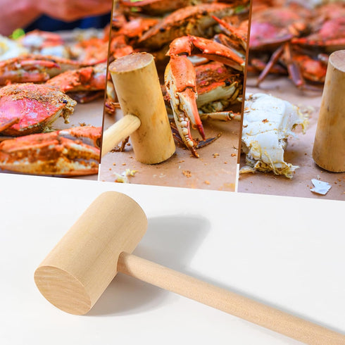 6Pack Hammers Hammer Large Wooden Mallet Seafood for Cracking Crab Lobster Shellfish, Wooden for Breakable Chocolate