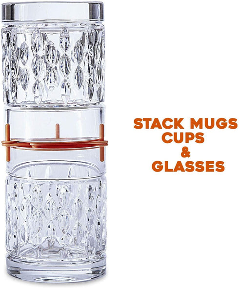 ELYPRO Mug Stacker 6-Pack, Coffee Mug Rack & Organizer, Stackable Cup Holder for Kitchen, Under Cabinet Mug Holder,