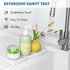 Bloss Silicone Bathroom Tray with Soap Holder - 7.9" Marble Vanity Tray for Bathroom Counter, Sponge Holder
