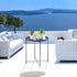 4 Garden you End Table Metal Side Table Blue Round Folding Tray Cyan Sofa Small Accent Fold-able Table, Round End Table
