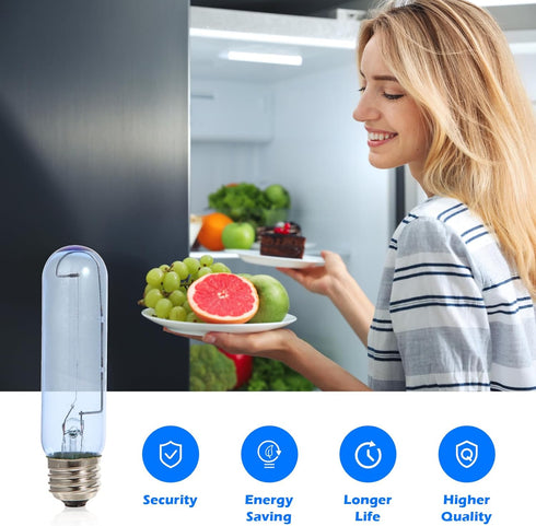 Blue Refrigerator Light Bulbs E26 Compatible with Sub Zero, 7006999 Refrigerator Glass Lamp Replacement 40W 120V