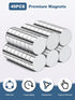 SMARTAKE 45 Pcs Refrigerator Magnets, 6x2mm Small Round Neodymium Office Magnets for Home, Kitchen, School (Silver)