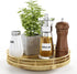 Farmhouse Oak 9" Lazy Susan Turntable Organizer for Cabinet, Round Wooden Storage for Dining Table, Kitchen, Home Decor