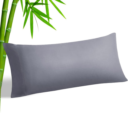 BEDELITE Body Pillow Cover, Rayon from Bamboo, Cooling Pillowcase for Hot Sleepers, Grey 20x54 Inches