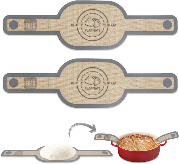 Silicone Bread Sling Dutch Oven Liner, Non-Stick Reusable Baking Mat with Long Handles