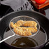 Spider Strainer Skimmer Ladle, 6.3 Inch Cooking Utensils Frying Spoon with Wooden Handle, Wire Slotted Spoon for Kitchen