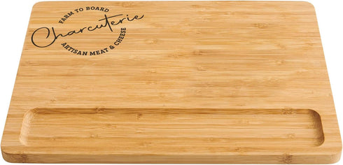 HIC Kitchen Maison du Fromage Charcuterie Cheese Board, Caramelized Bamboo, Rectangular, 11 x 15 x 0.6-Inches