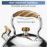 Whistling Tea Kettle Stovetop, Food Grade Stainless Steel Teapot with Wood Pattern Handle, 2.5 Liter Silver