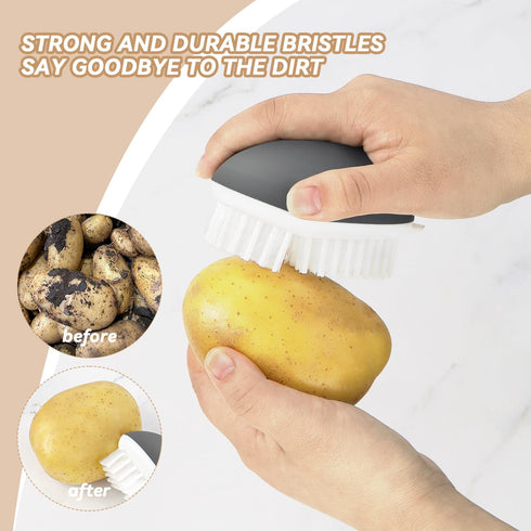 yuntop (2 Pack Vegetable Brush Potato Scrubber Brush Non Slip Comfortable Fruit Cleaning Tools for Washing Fruit