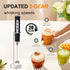 YUSWKO Black Handheld Milk Frother Wand with Stand, Rechargeable Electric Whisk with 3 Heads, 3 Speeds Drink Mixer