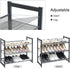3-Tier 9-12 ULMR03GB SONGMICS Shoe Rack, Shoe Organizer, Metal Shoe Storage for Garage, Stackable Shoe Shelf