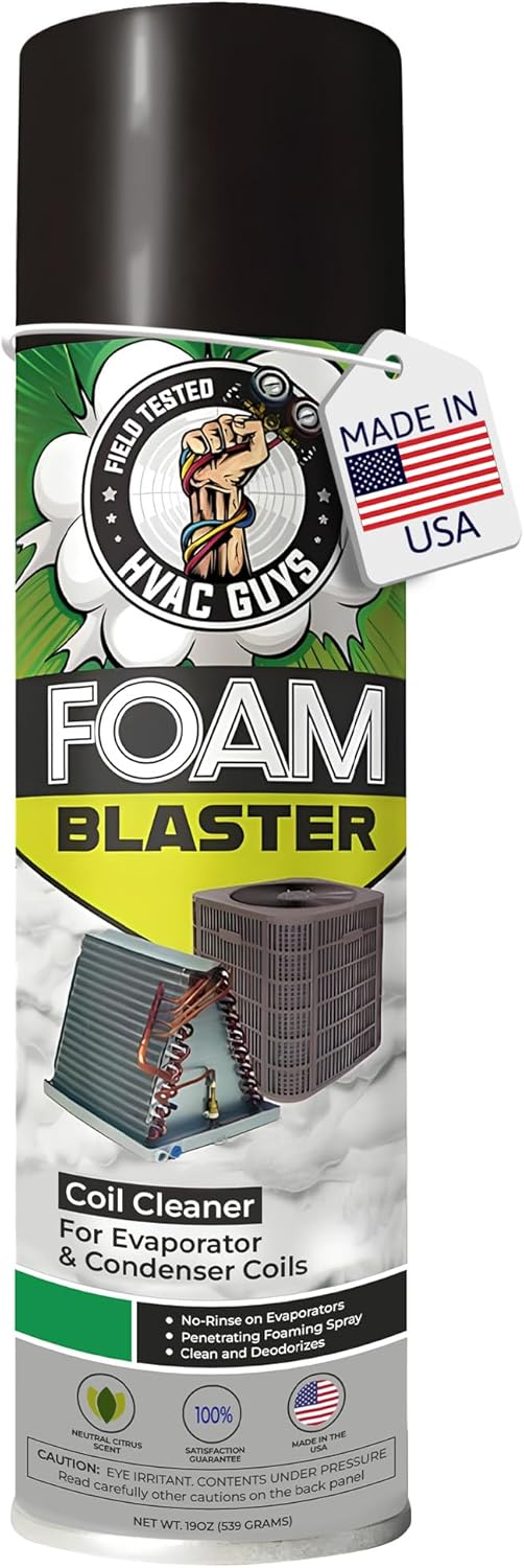 Foam Blaster AC Coil Cleaner for AC Unit - No Rinse Formula for Evaporators & Condensers