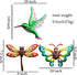 YNGFIL Hummingbird Butterfly Dragonfly Metal Wall Art, 3 Pack 9 Inch Hanging Decor for Indoor Outdoor