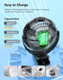 3-in-1 100ML 5200mAh 360 3 Ausic Portable Clip on Fan with Misting & LED Lights & Hook, Baby Stroller Fan, Rechargeable