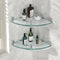 Glass Corner Shelves Tempered Bathroom Eestantes para Baos with Rail Wall Mounted