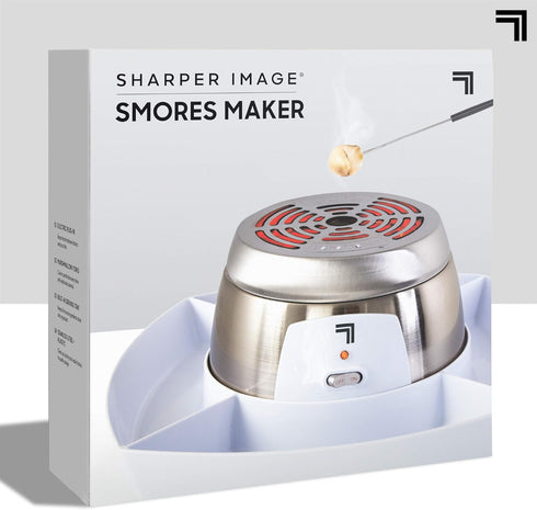 SHARPER IMAGE Electric Tabletop S'mores Maker, 6-Piece Set with 4 Skewers & 4 Serving Compartments