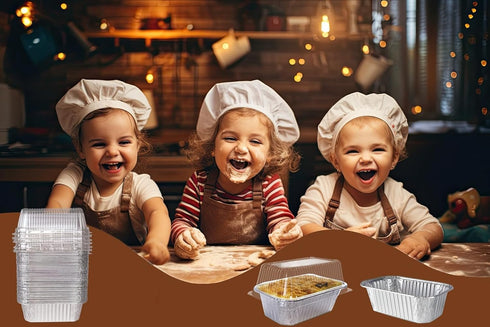 Disposable Mini Loaf Pans with Lids, 30 Pack Bakeware Set, 1lb Aluminum Foil Bread Pans for Baking and Storing