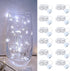 12 Pack Led Fairy Lights - White, Battery Operated LED Silver Wire