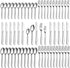 Pleafind 60-Pcs Premium Stainless Steel Silverware Set, Service for 12, Mirror Polished Forks, Spoons, Knives,
