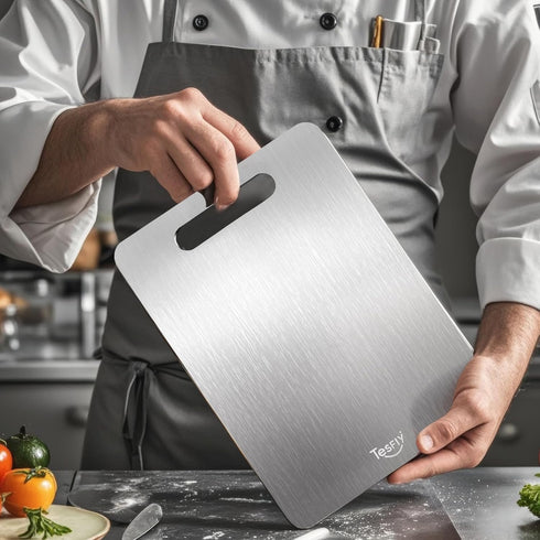 2 Pack 100% Vegetables(13 9) Titanium Cutting Board - Pure Titanium Cutting Boards For Kitchen,Easy to clean