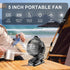 TRILINK 8000mAh 5 5" Small Clip on Fan with Remote Control | Battery | Speeds | Portable Rechargeable Mini Desk/Table