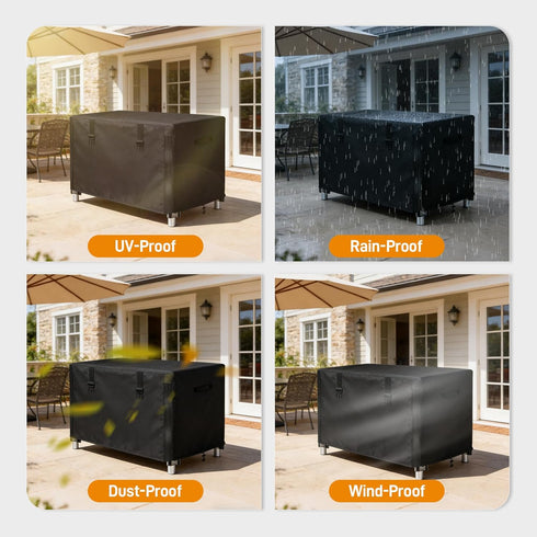 54 inch 55"L 19"W 36"H Outdoor Prep Table Cover with Split Zipper, Waterproof Outdoor Bar Cover For Wicker Outdoor