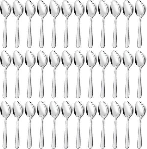 Unokit 36-Piece Silverware Set, 6.7 inch Stainless Steel Dinner Spoons, Dessert Spoon, Tablespoon, Mirror Polished,