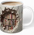 Library Bookshelf Mug, Cool Bookish Ceramic Coffee Mug, Book Lovers Gifts for