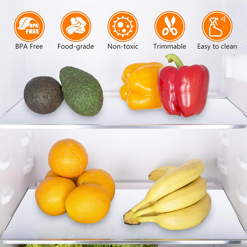 Shelf Liners for Kitchen Cabinets, Non-Adhesive EVA Material Waterproof Mats, Clear 17.3 x 78.7 Inches