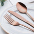 LIANYU 10-Piece Copper Silverware Flatware Set - Stainless Steel Cutlery Set for 2, Mirror Finished, Dishwasher Safe