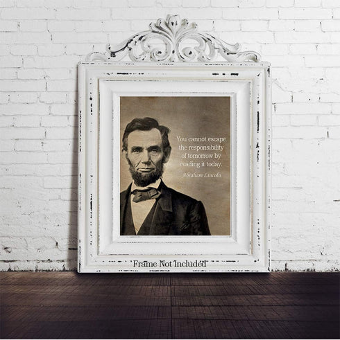 Abraham Lincoln Historic Quote Wall Art Decor, Unframed 16x20 Inch Poster, Motivational Print, Inspirational Gift