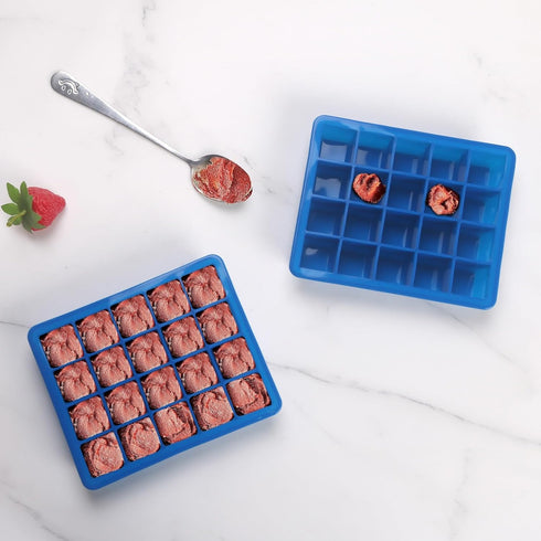 BECOKIT 1 4 Pack) Tbsp Silicone Freezer Molds - Perfect for Storing Garlic, Herbs, Ginger, Pesto, Tomato Paste, Lemon