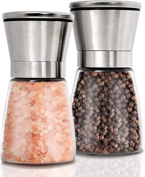 Gulex Salt and Pepper Grinder Set Pepper Mill, Sea Salt Shaker Refillable,