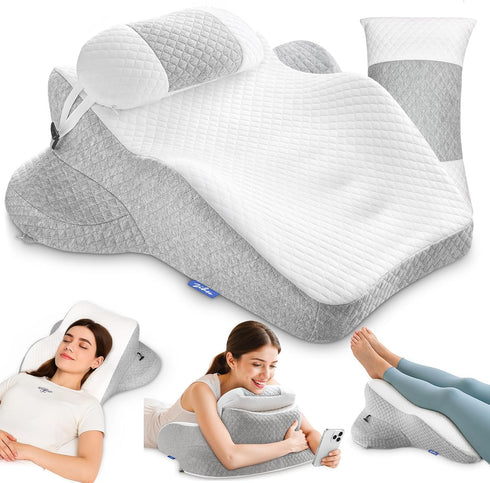 ZIKEE Ergonomic Multi-Positional Wedge Pillow for Stomach Sleepers, Scientific Zoning Design for