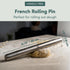 Ultra Cuisine French Rolling Pin for Baking – Tapered Stainless Steel Design with Measurements for Professional or Home