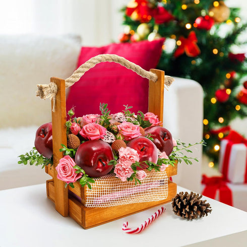 24 ZEAYEA Pcs Artificial Apples, Realistic Fake Red Delicious Apples, Decorative Lifelike Faux Apples for Home Kitchen
