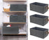 Pack of 3 Large Capacity Storage Bins, Sturdy Foldable Storage Boxes for Organizing Clothing, Sheets, Toys, Books -