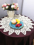 Damanni Cotton Handmade Crochet Lace Tablecloth Doilies - Round, Beige, 20 Inch