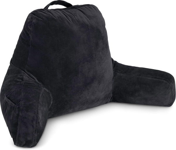 Husband Pillow Black, Original Reading Pillow in Bed Rest Chair, Shredded Memory