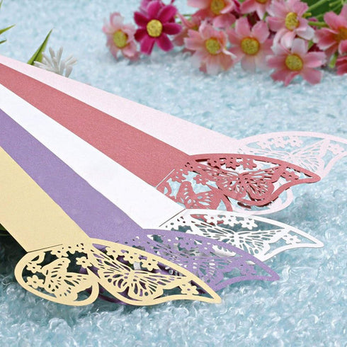 King&Pig 50pcs Laser Cut Butterfly Shape Napkin Rings for Dinners, Lunch Tables, Home Wedding Birthday Party