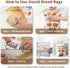 2 Pack (1217 Beeswax Bread Bags for Homemade Bread & Sourdough, Reusable XL Bread Bag in) Eco Linen Cotton Storage, Zip