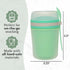 Goodful Double Wall Insulated Yogurt Container - Leak Proof Snack Container with Reusable Spoon, 14-Ounce, Green