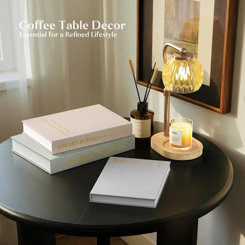 Comgrenwind Set 3 Modern Decorative Books, of Linen Fake Books Storage Box Decoration, Aesthetic Coffee Table