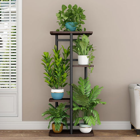 4 5 LINZINAR Plant Stand Indoor Tier Potted Multiple Plant Shelf Stands for Garden Corner Balcony Living Room
