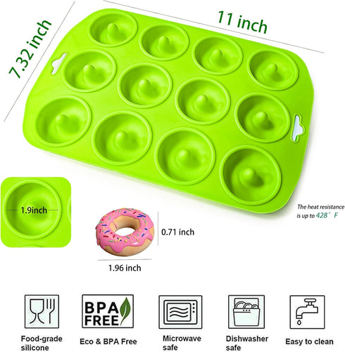 Silicone Donut Pan - Mini Baking Pan for Baking Delicious Donuts, Non-stick Bottom, Easy to Clean