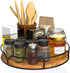 Lazy Susan Turntable Organizer, 9" Carbonized Black Pine Wood for Kitchen Countertop, Cabinet, Pantry, Refrigerator