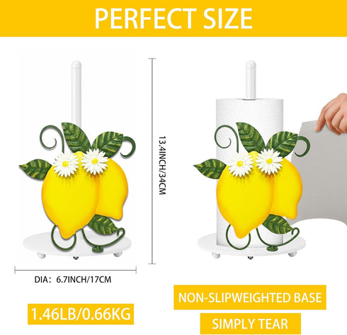 Summer Countertop Lemon Paper Towel Holder, Spring Lemon Decor for Cute Farmhouse Home Table, Housewarming Birthday