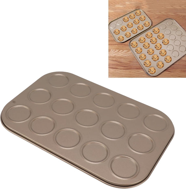 Pssopp Muffin Top Pan, Carbon Steel Muffin Baking Cupcake Tin for Yorkshire Pudding, Pies, Muffins (15 Hole)