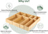 Kootek 8 Pcs Bamboo Drawer Organizer, Versatile Kitchen Storage Box with 4-Size Dividers for Cutlery and Utensils