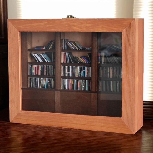 200 9.84 7.87 Inches Anxiety Bookshelf with Unique Miniature Books - x - Creative Display and Relaxation Decor, Shake